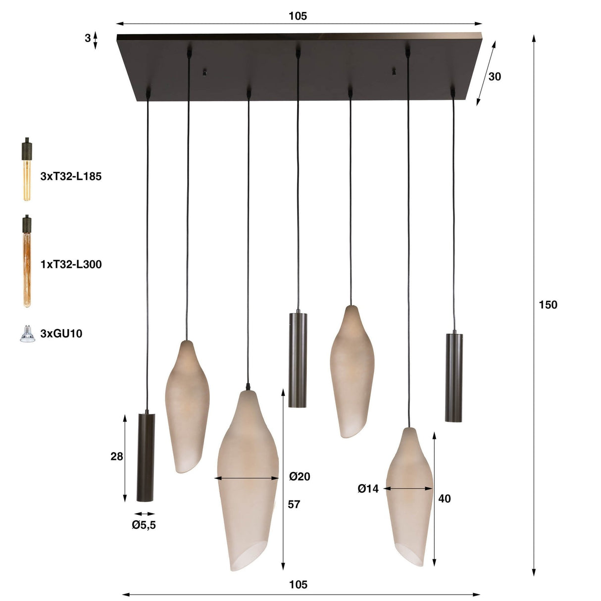 Lampe suspendue Cocoon style cocon marron dépoli