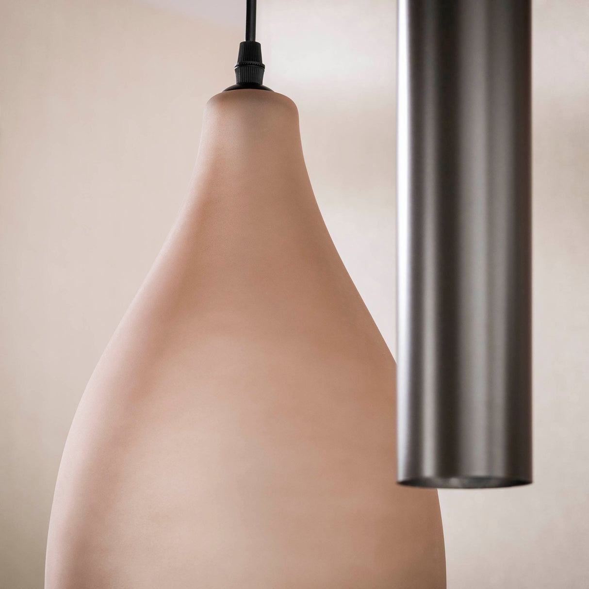 Lampe suspendue Cocoon style cocon marron dépoli