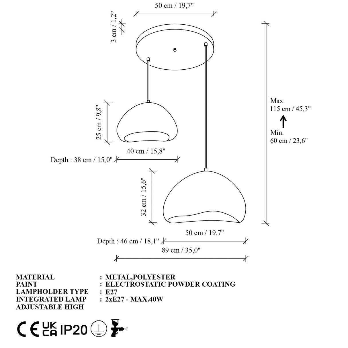 LORA-40-50-T-LUNA Bouchon en fibre de verre blanc