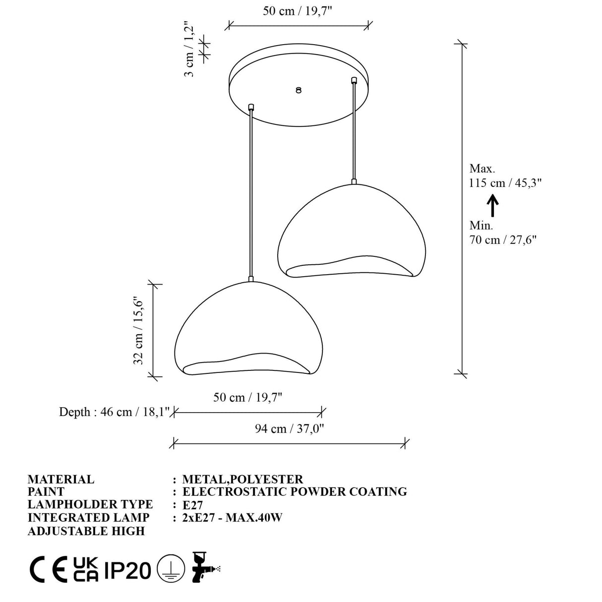 LORA-50-50-T-LUNA Bouchon en fibre de verre blanc