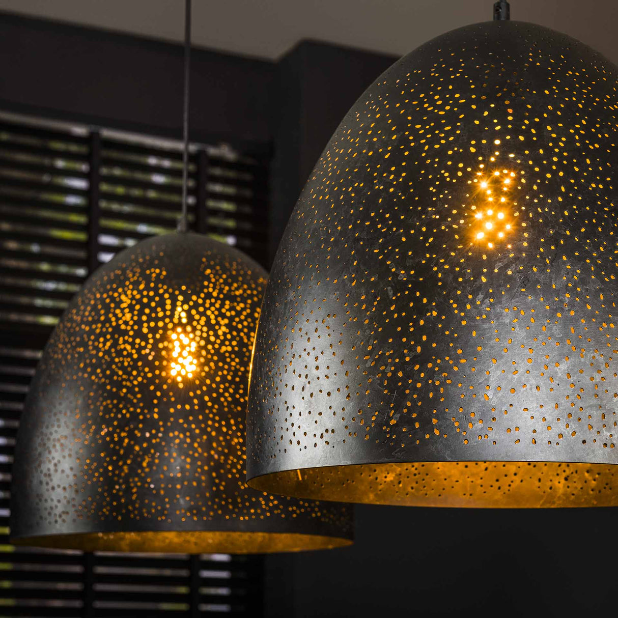 Suspension industrielle Kylian 2 lumières Métal Noir