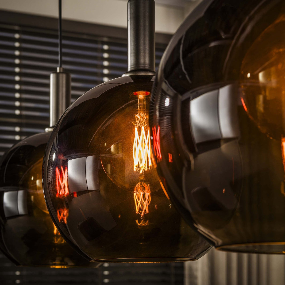 Suspension Nero Trio 3 lumières Métal Noir 115 cm