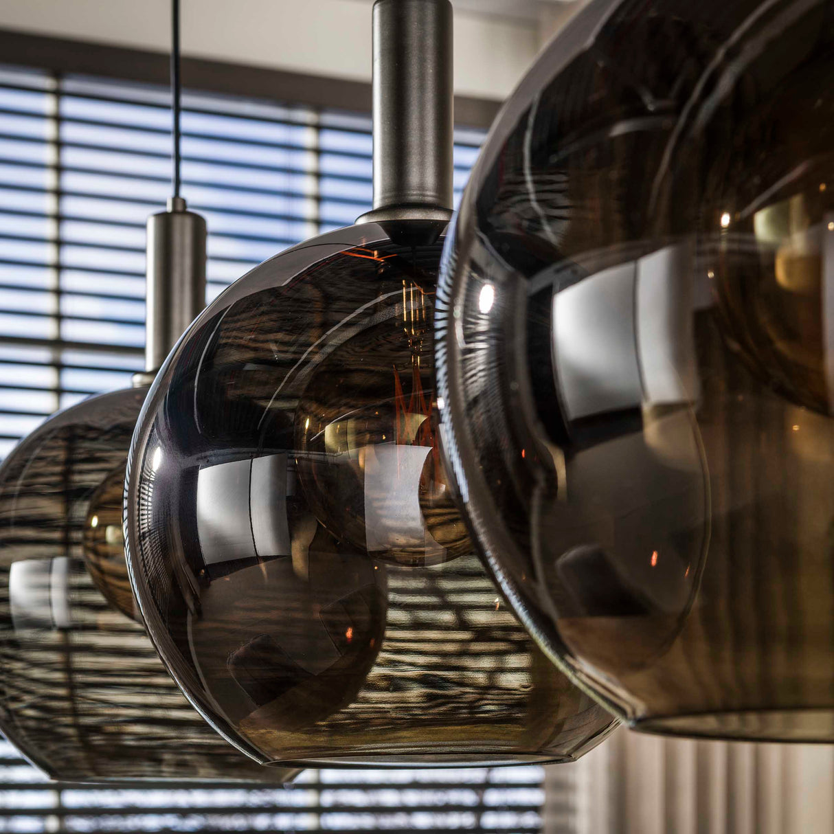 Suspension Nero Trio 3 lumières Métal Noir 115 cm