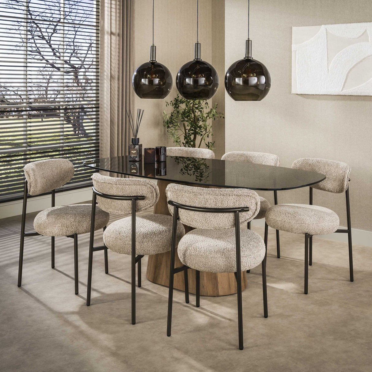 Suspension Nero Trio 3 lumières Métal Noir 115 cm