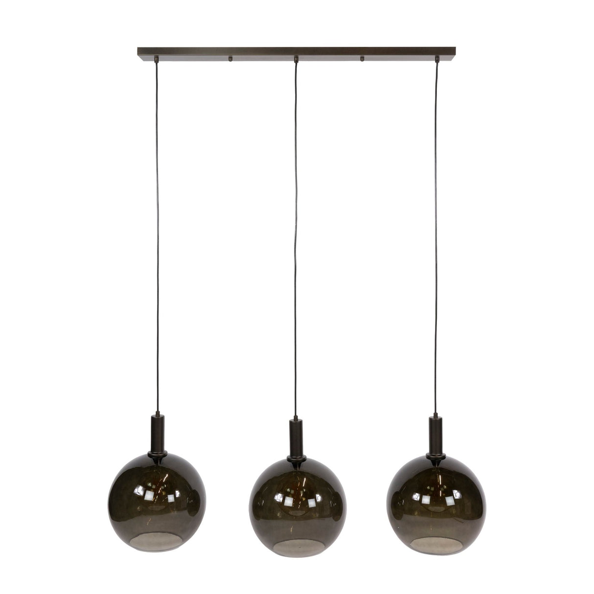 Suspension Nero Trio 3 lumières Métal Noir 115 cm