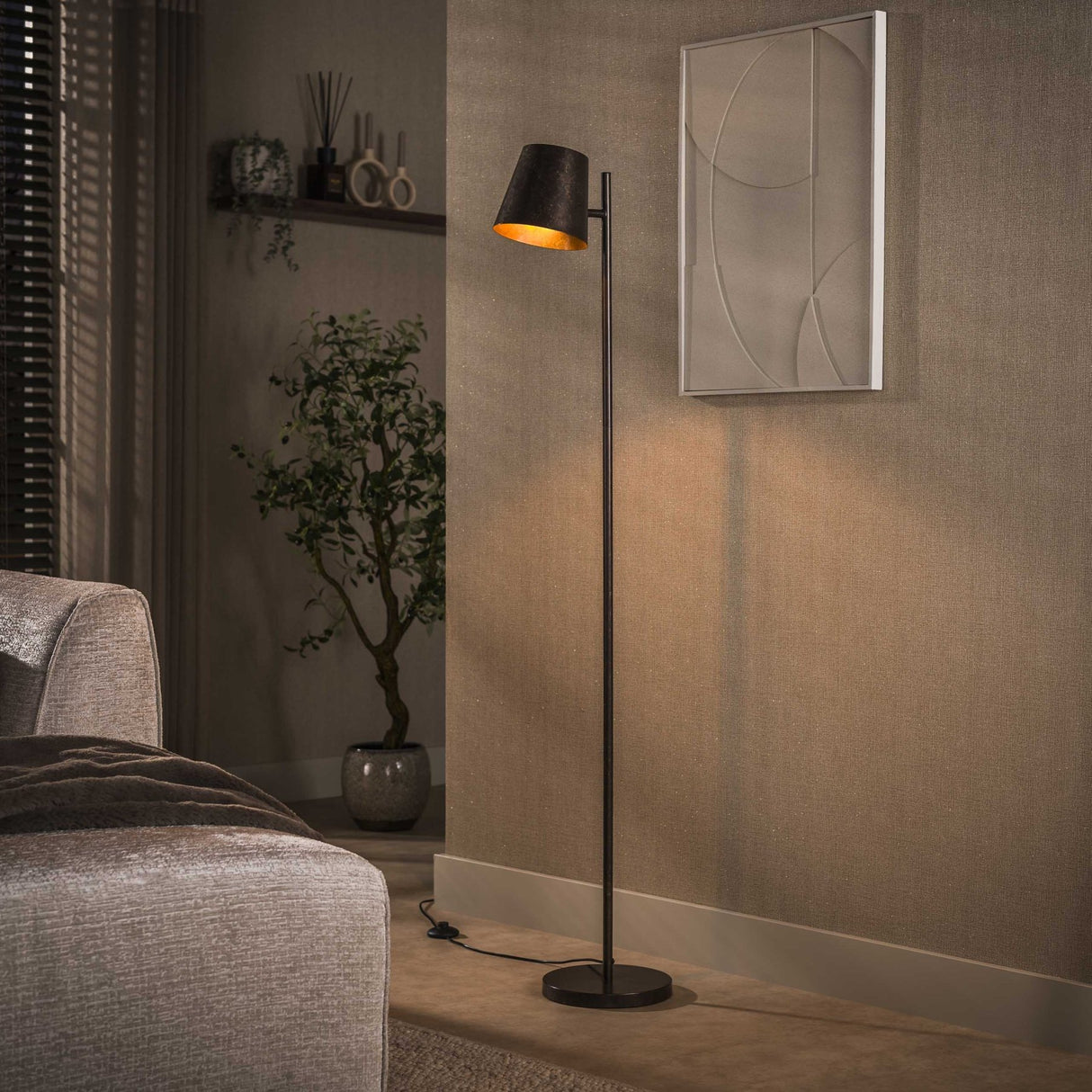 Sienna Lampadaire Industriel Gris