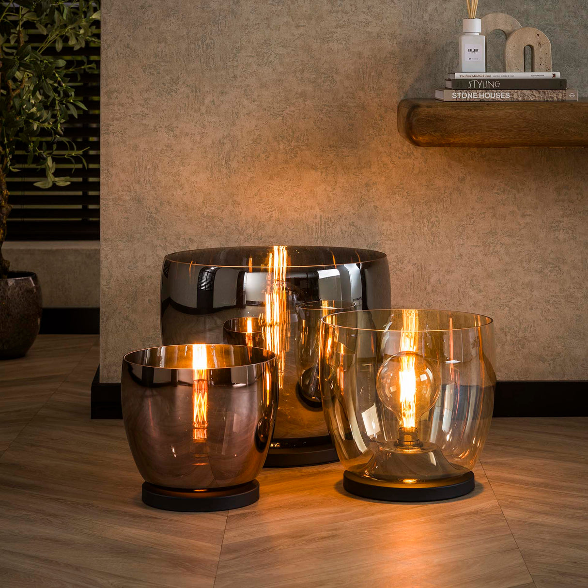 Lampadaire Dain UP XXL Verre couleur cuivre