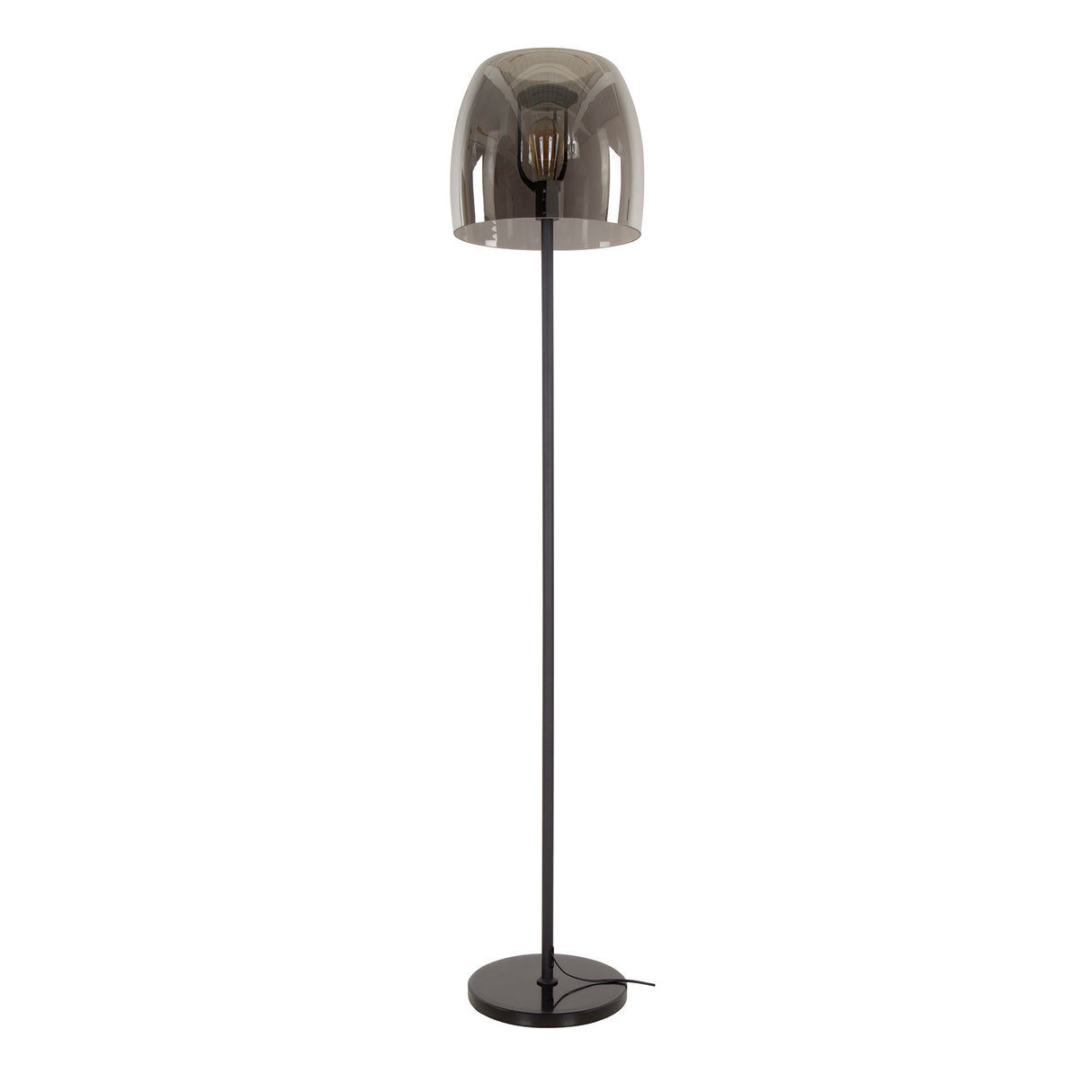 Lampe sur pied en verre Dain couleur chrome