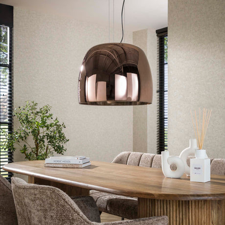 Suspension Dain 1-lumière XL en verre couleur cuivre