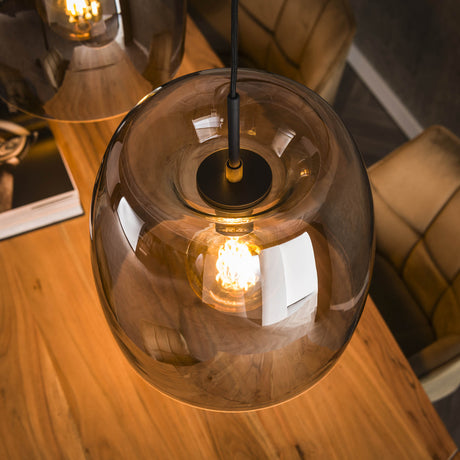 Suspension Dain 3 lumières en verre chromé