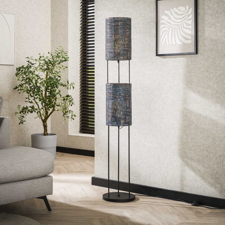 Lampadaire industriel Armoor 2-light noir brun