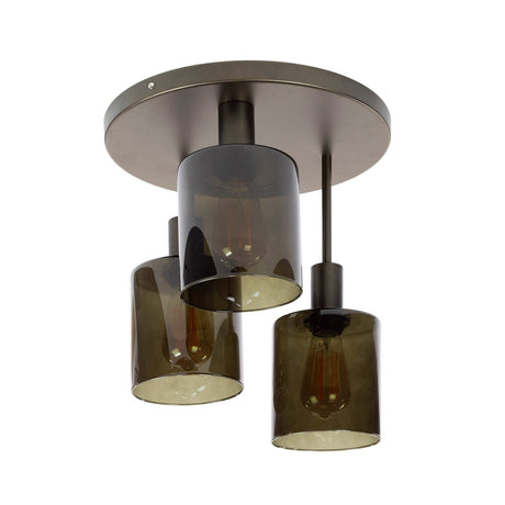 Plafonnier industriel Mason 3 lumières - Marron