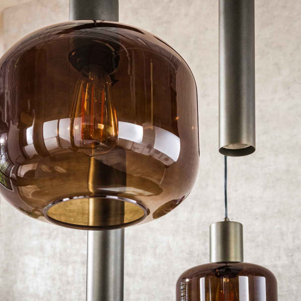 Suspension Dax 7 lumières marron 105 cm