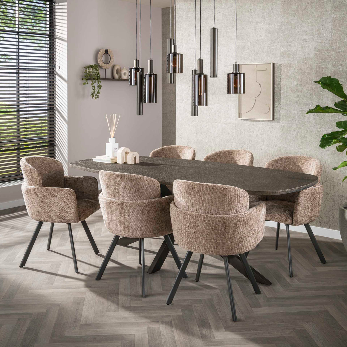 Lustre Aureo 9 lumières Sienna brun