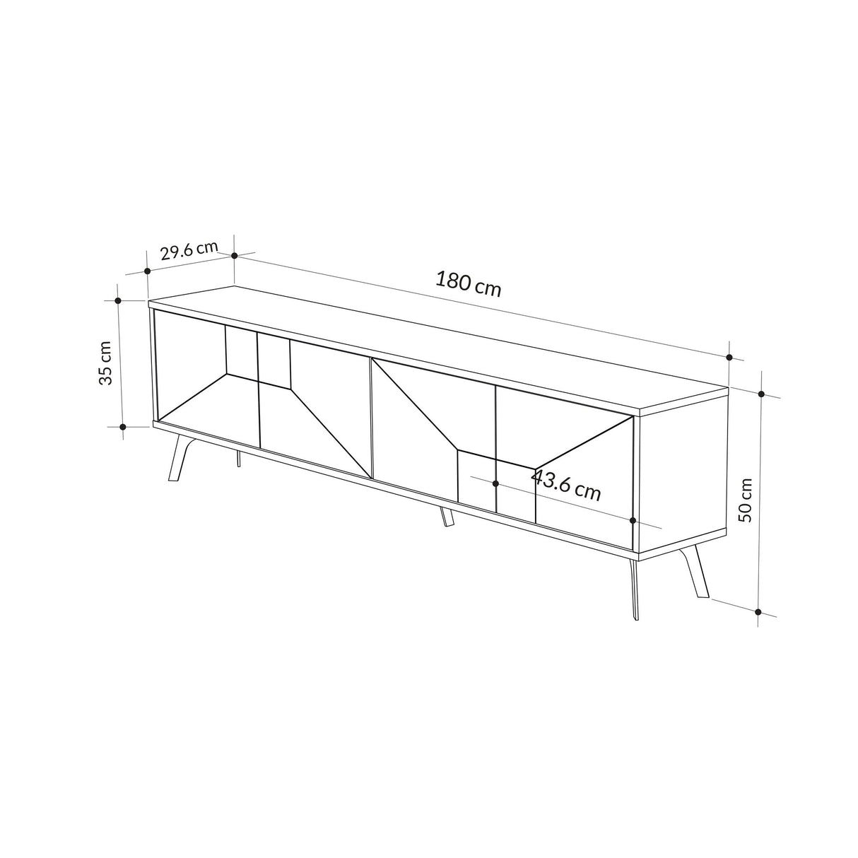 TV Meubels - TV Meubel Dune Mokka Melamine 180x50x29,6 cm - Dimehouse