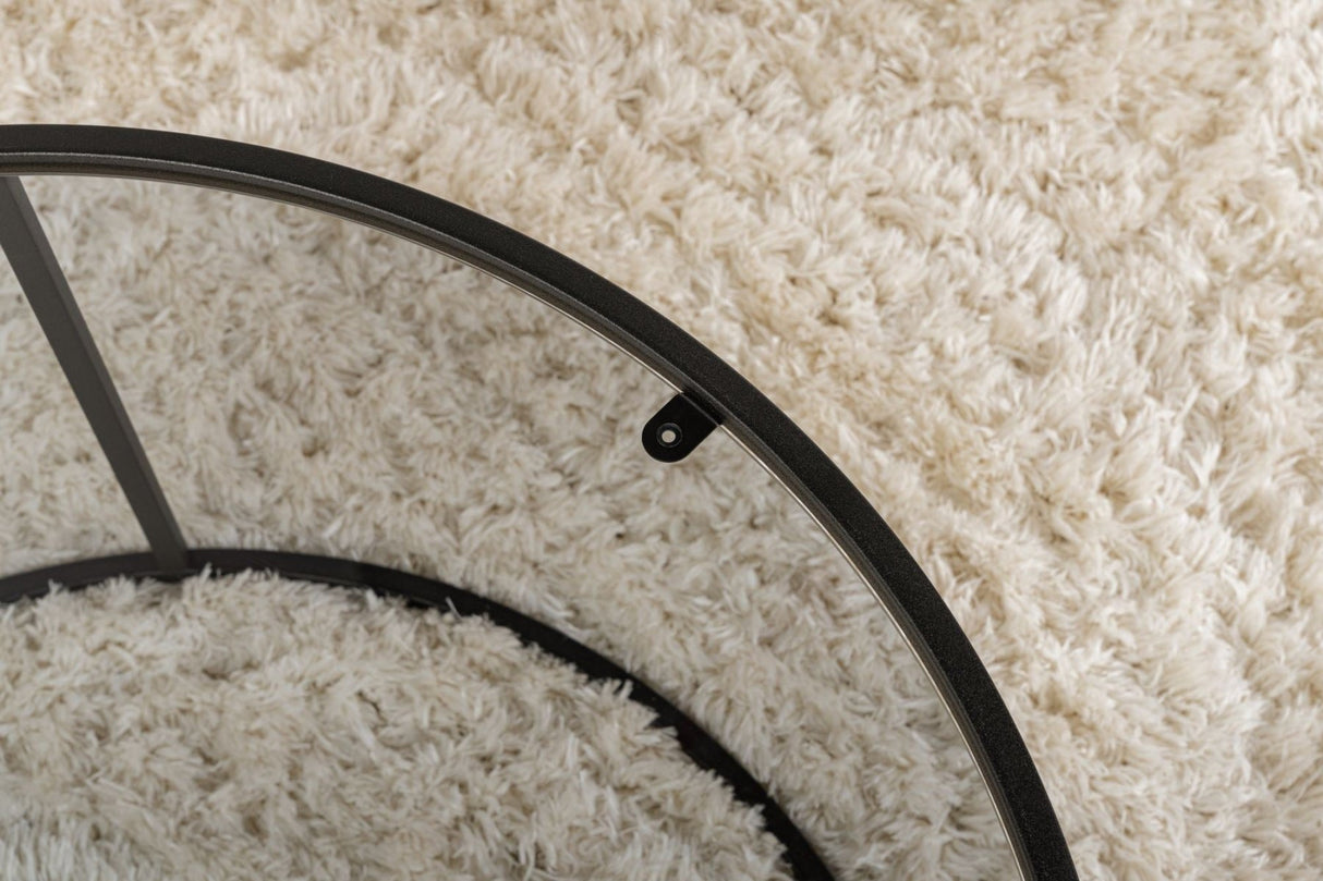 Table basse ronde moderne Uru Noir - Verre Gris - 80 cm