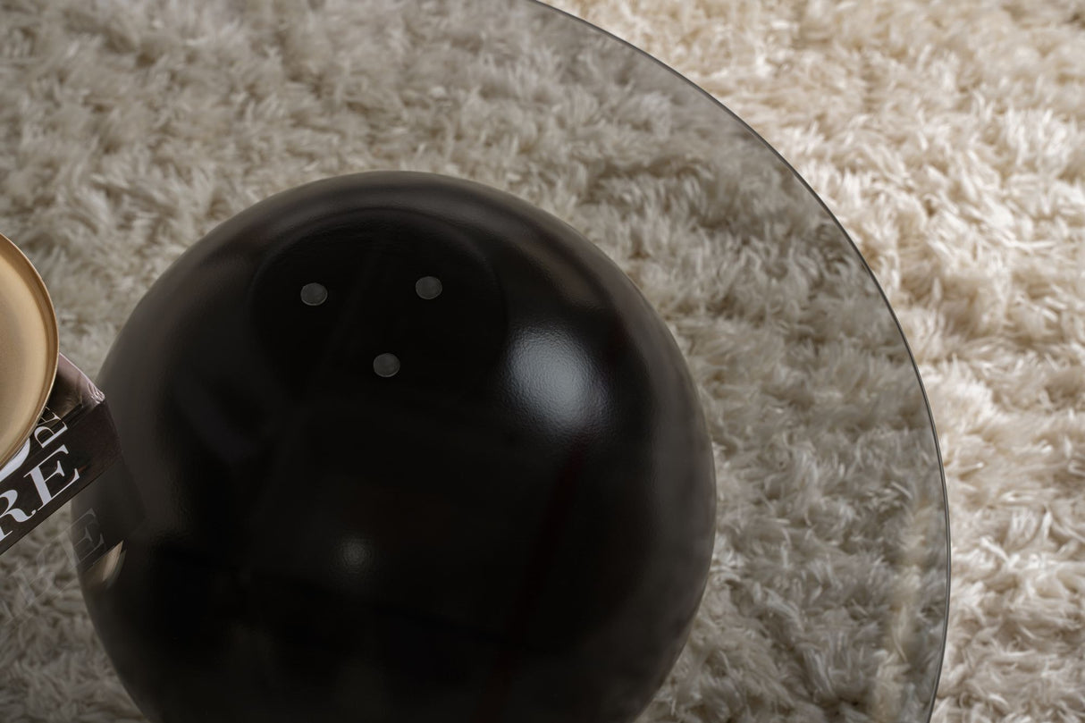 Salontafel Sphere 120x70x30 cm Zwart Grijs Black Grey Tempered glass