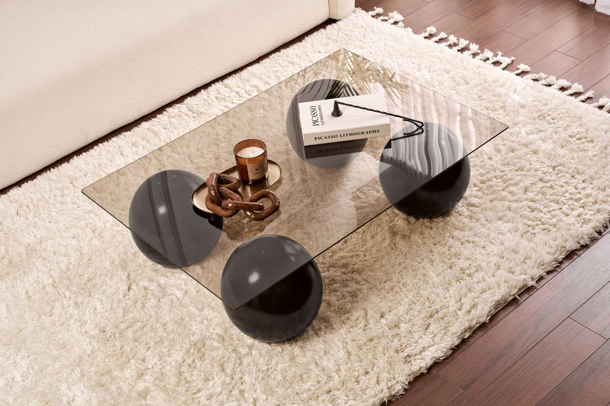 Sera salontafel gehard glas 110x75x30 cm zwart brons Black Bronze Tempered glass