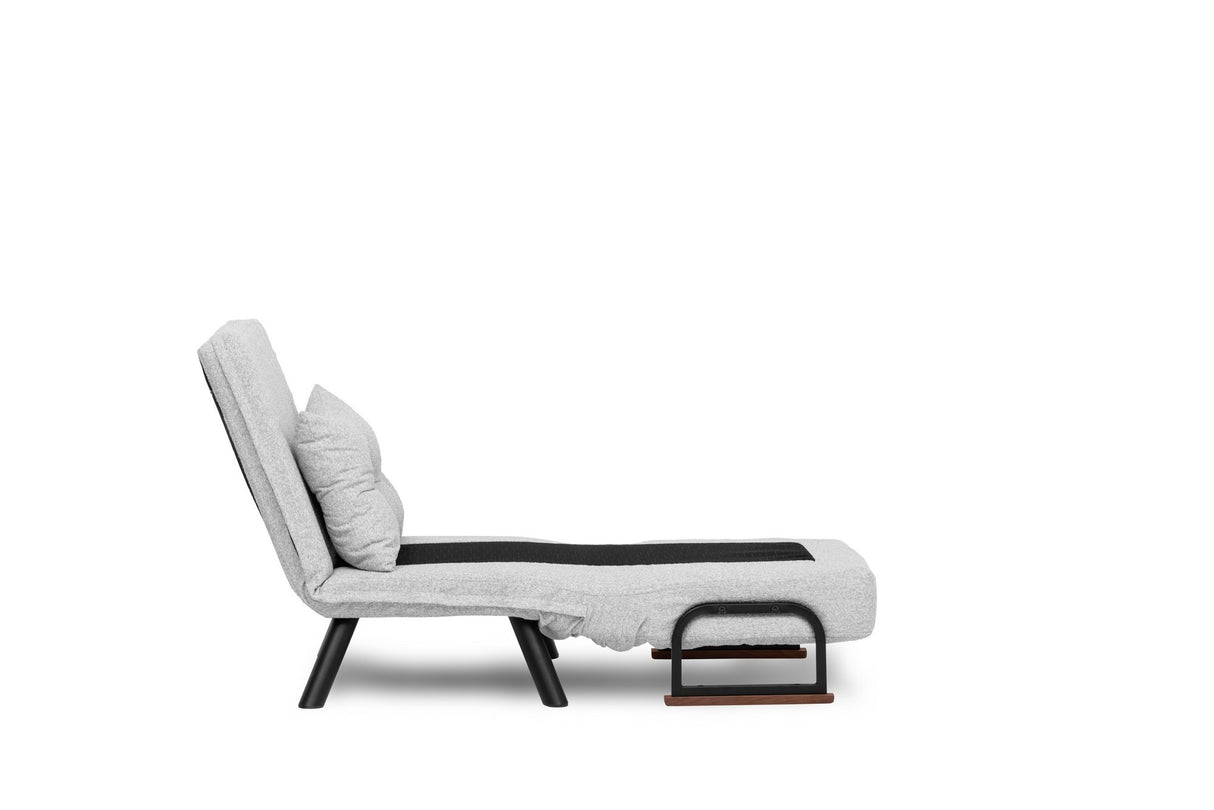 Fauteuil de sommeil Sando en tissu teddy gris