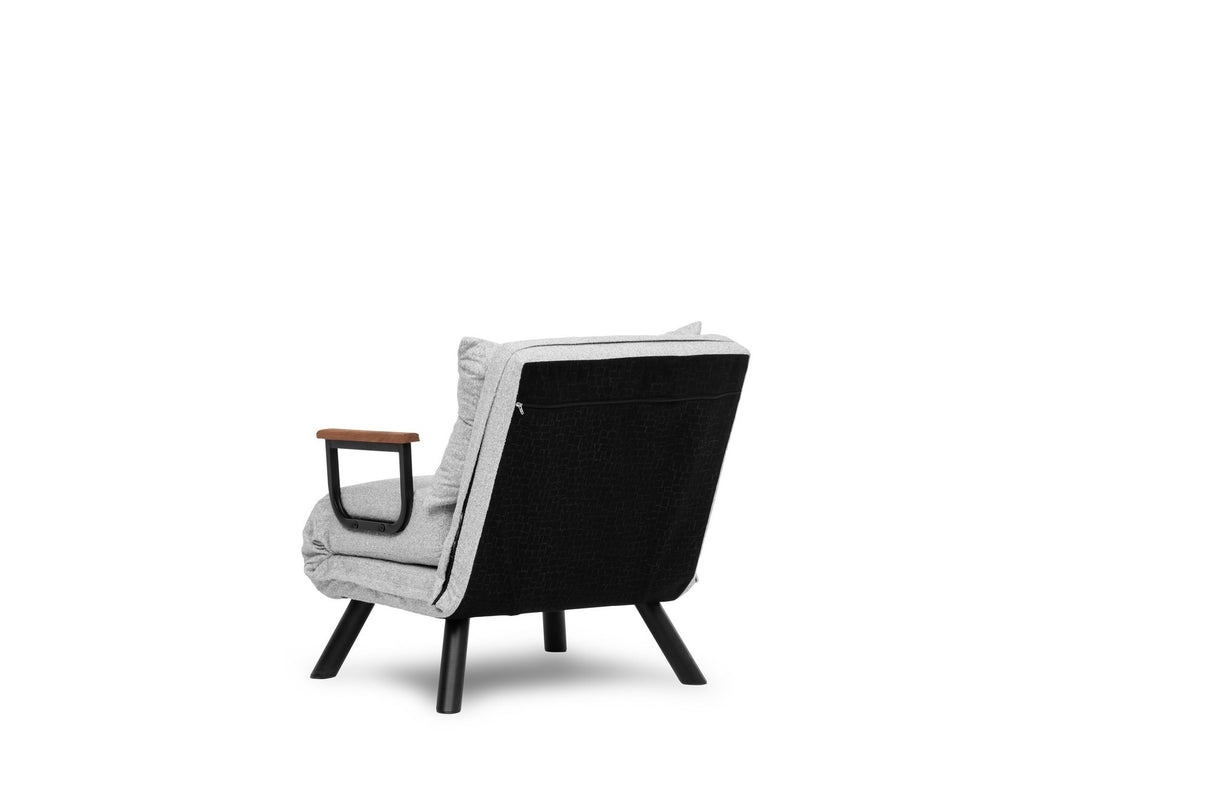 Fauteuil de sommeil Sando en tissu teddy gris