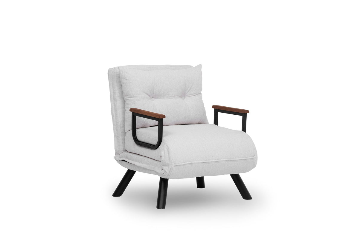 Fauteuil de sommeil Sando Crème en tissu teddy