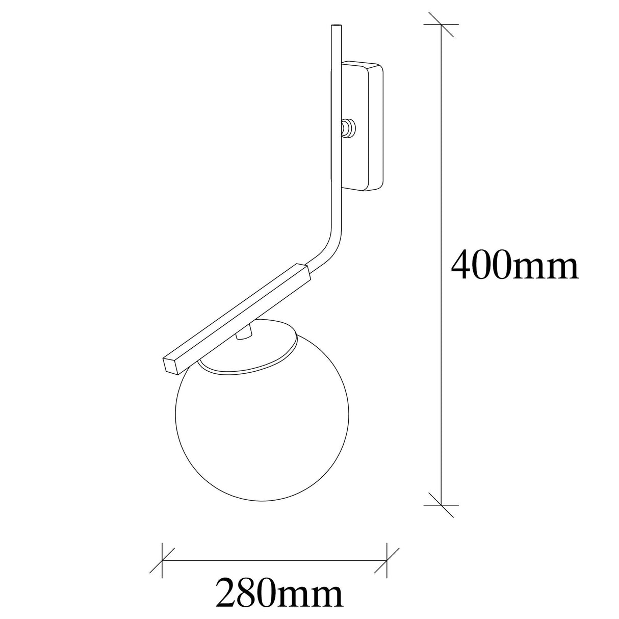 Applique Noir Verre Crux