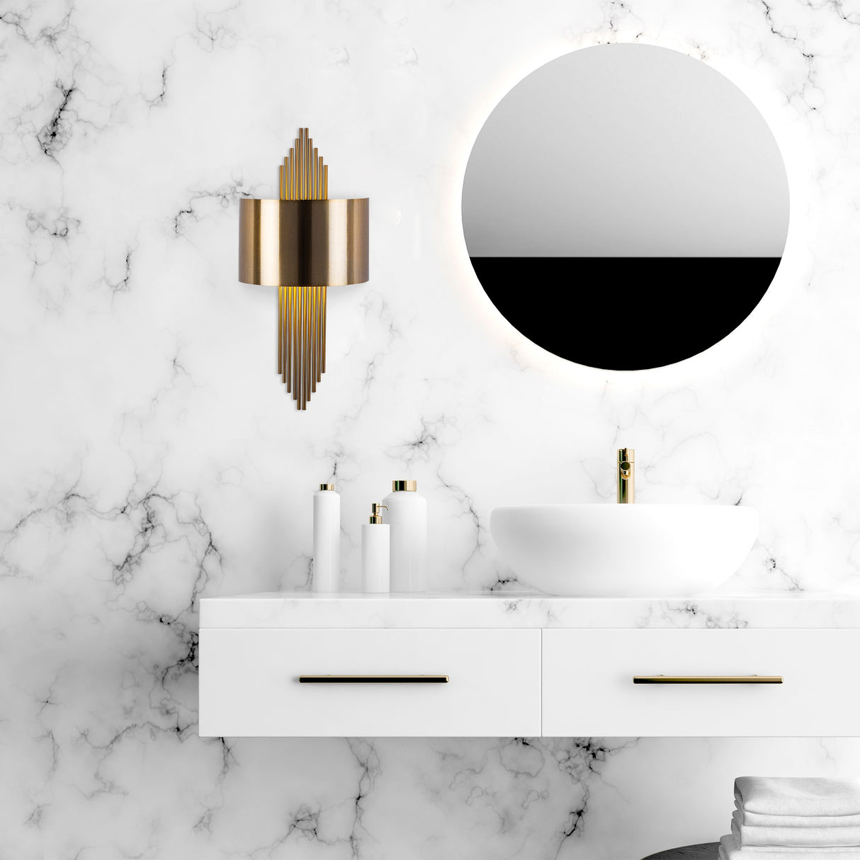 Applique 1 lumière Bronze Or Métal Andes