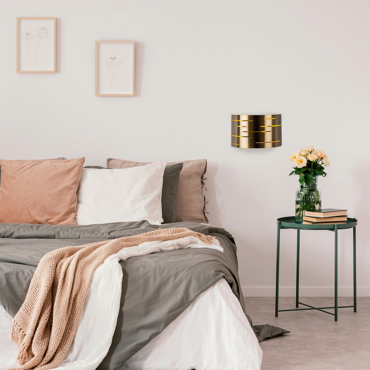 Applique 1 lumière en métal couleur bronze Mesa