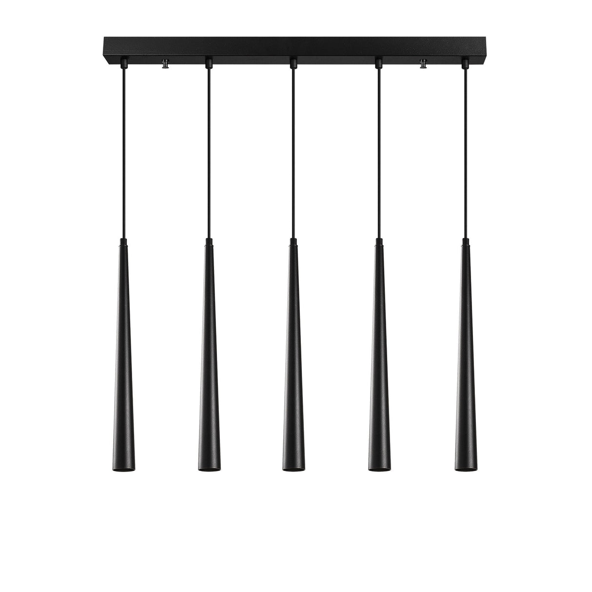 Suspension 5 lumières Noir Métal Vox