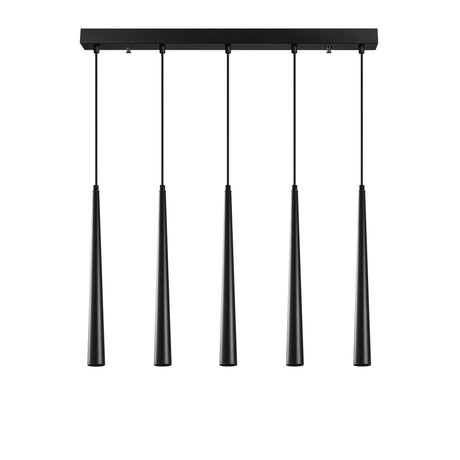 Suspension 5 lumières Noir Métal Vox