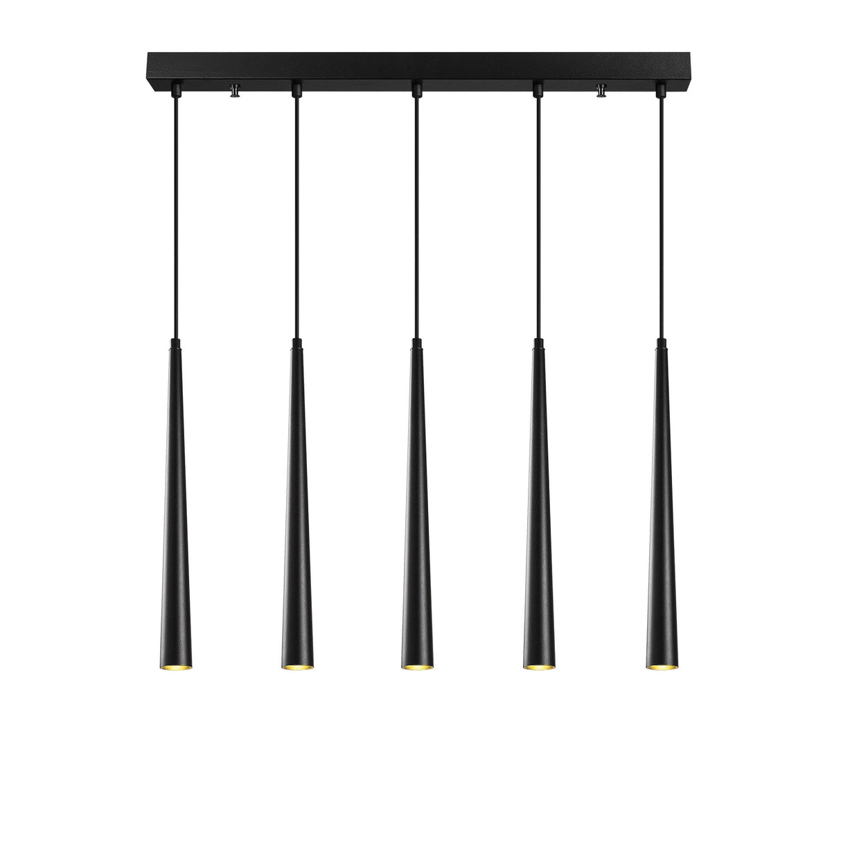 Suspension 5 lumières Noir Métal Vox