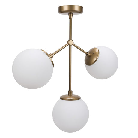 Suspension 3 lumières Verre Blanc Polaris