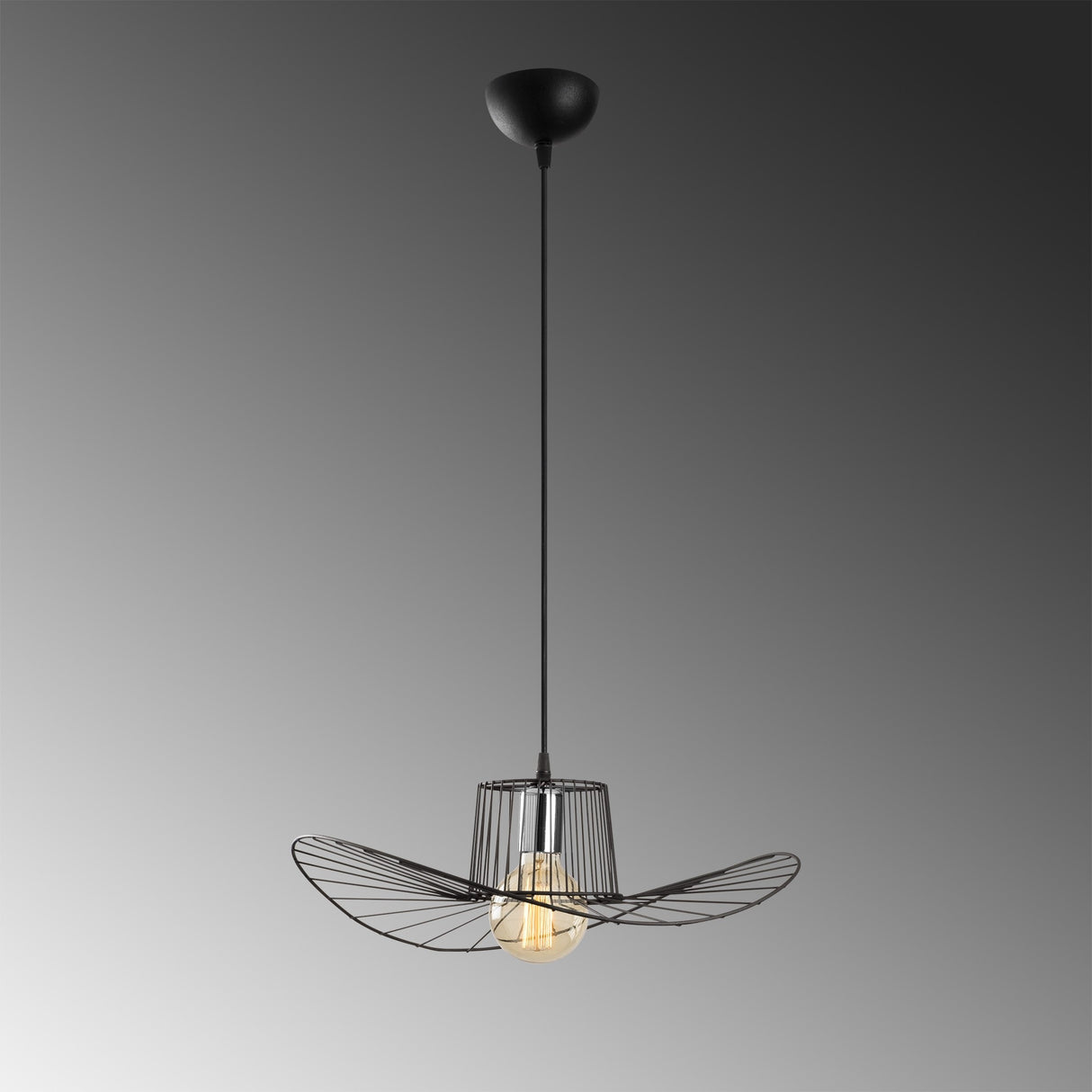 Suspension 1-lampe Noir Métal Predator