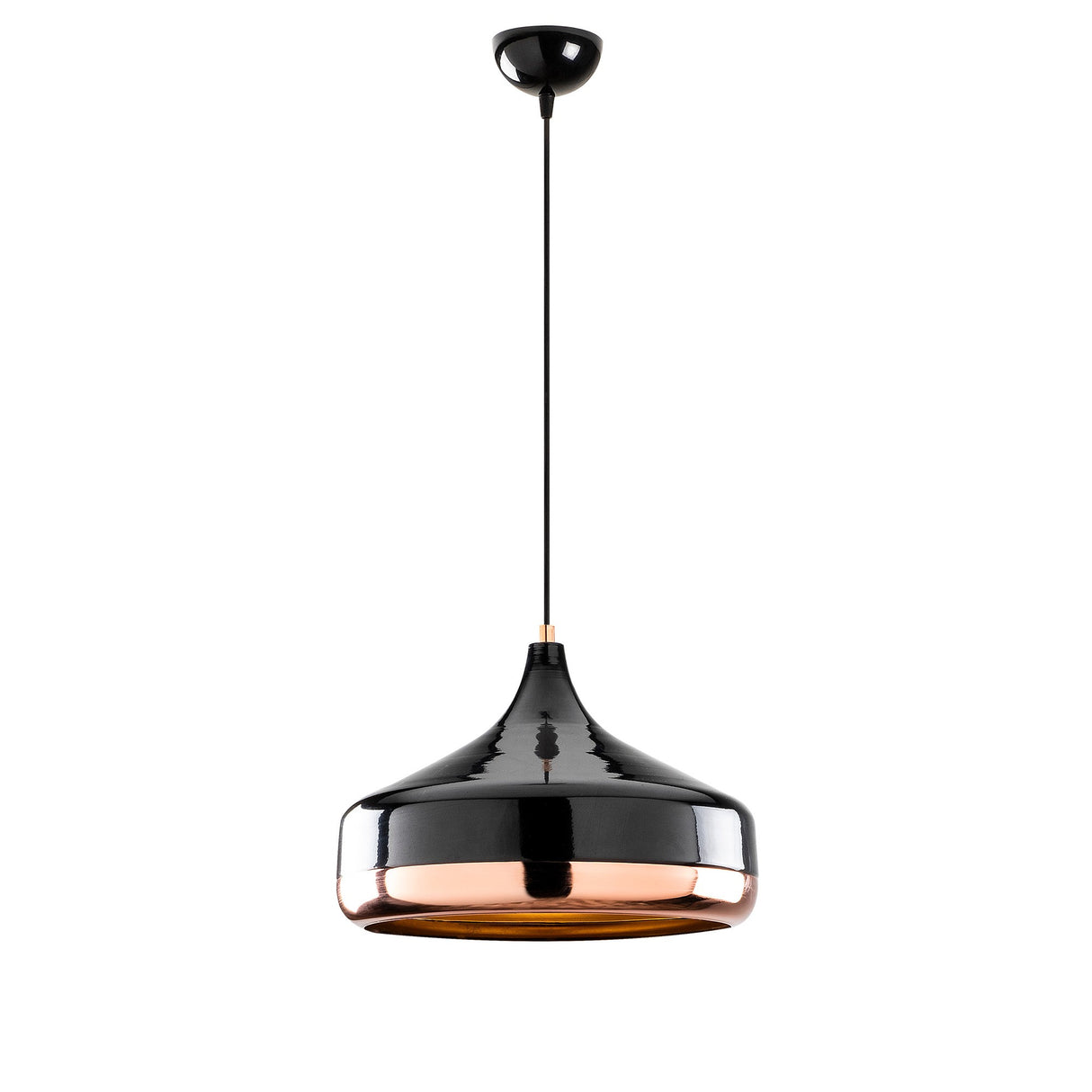 Suspension 1-lampe Noir Cuivre Métal Poignée