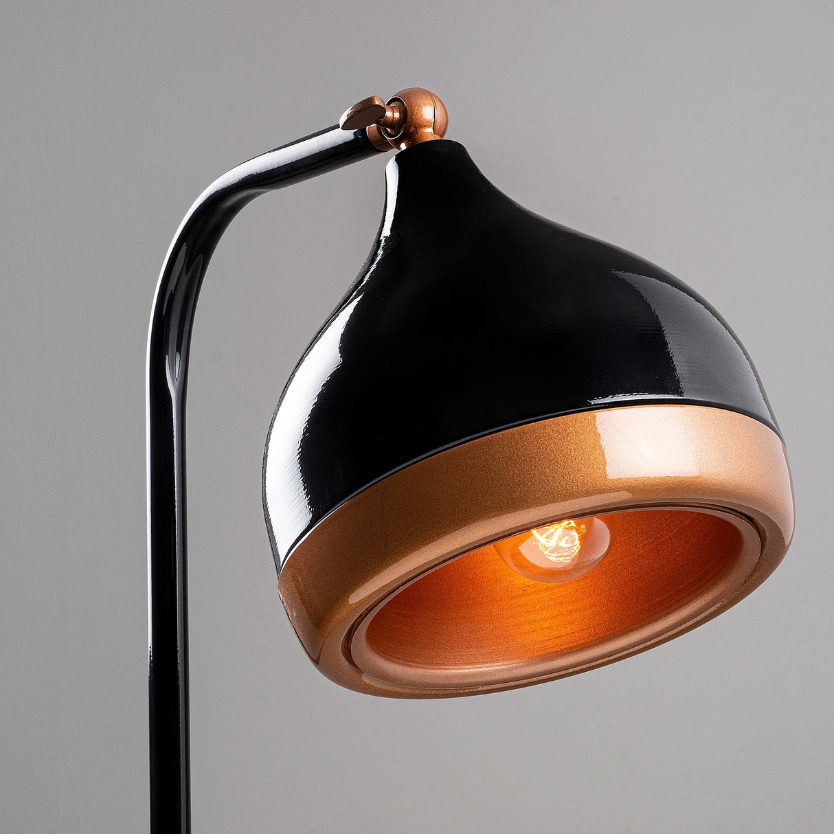 Lampe sur pied Noir Cuivre Métal Grip