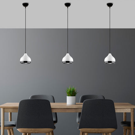 Suspension 1-lampe Blanc Métal Grip