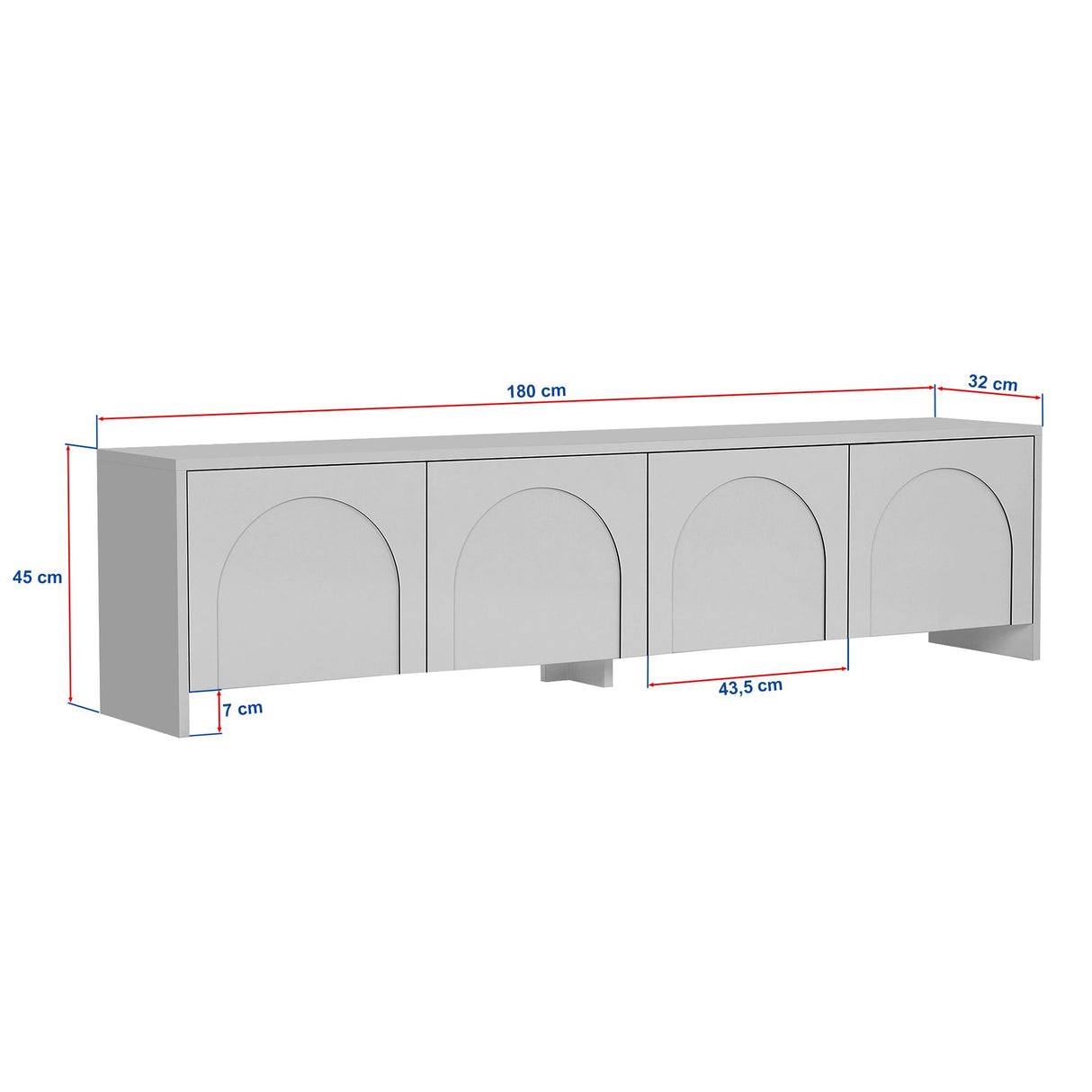 Aurelia tv-meubel 180 cm Atlas Melamine gecoat houtcomposiet