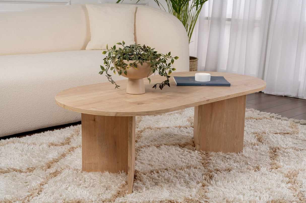Table basse Sapphire Oak Melamine 119x60x40 cm Sable