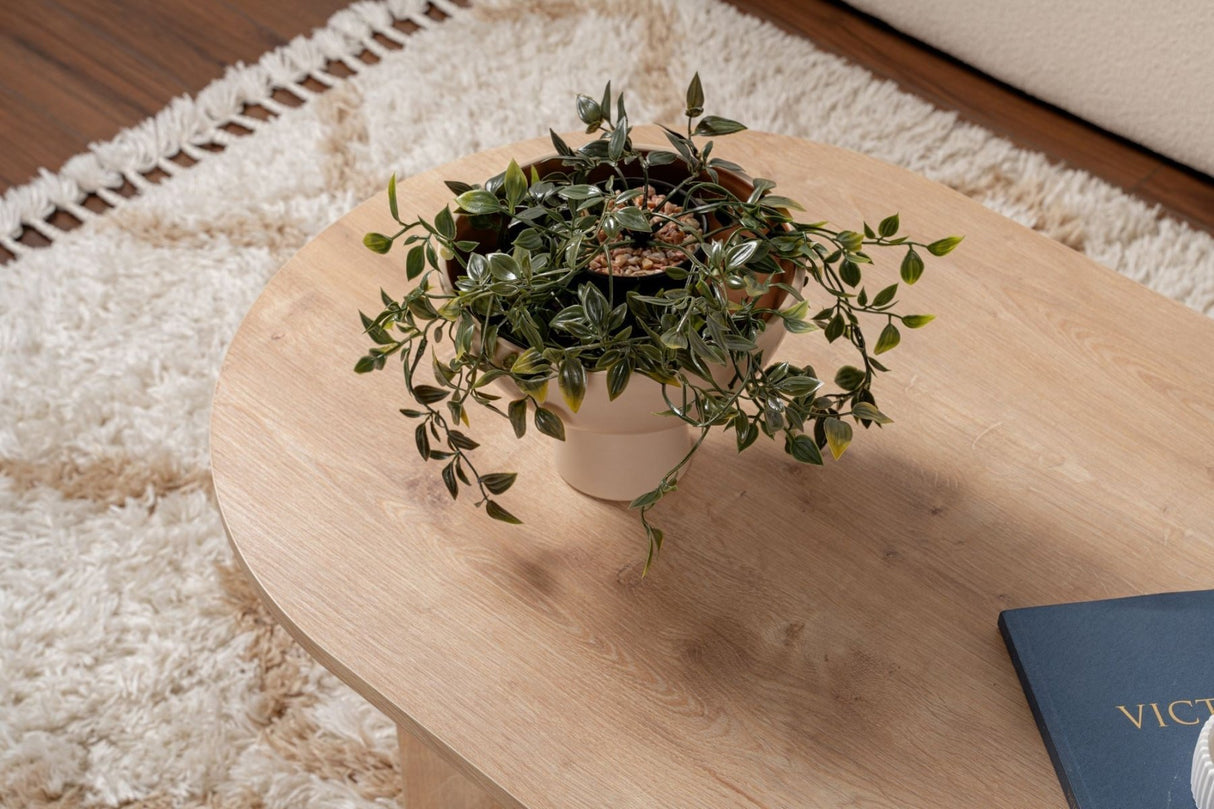 Table basse Sapphire Oak Melamine 119x60x40 cm Sable