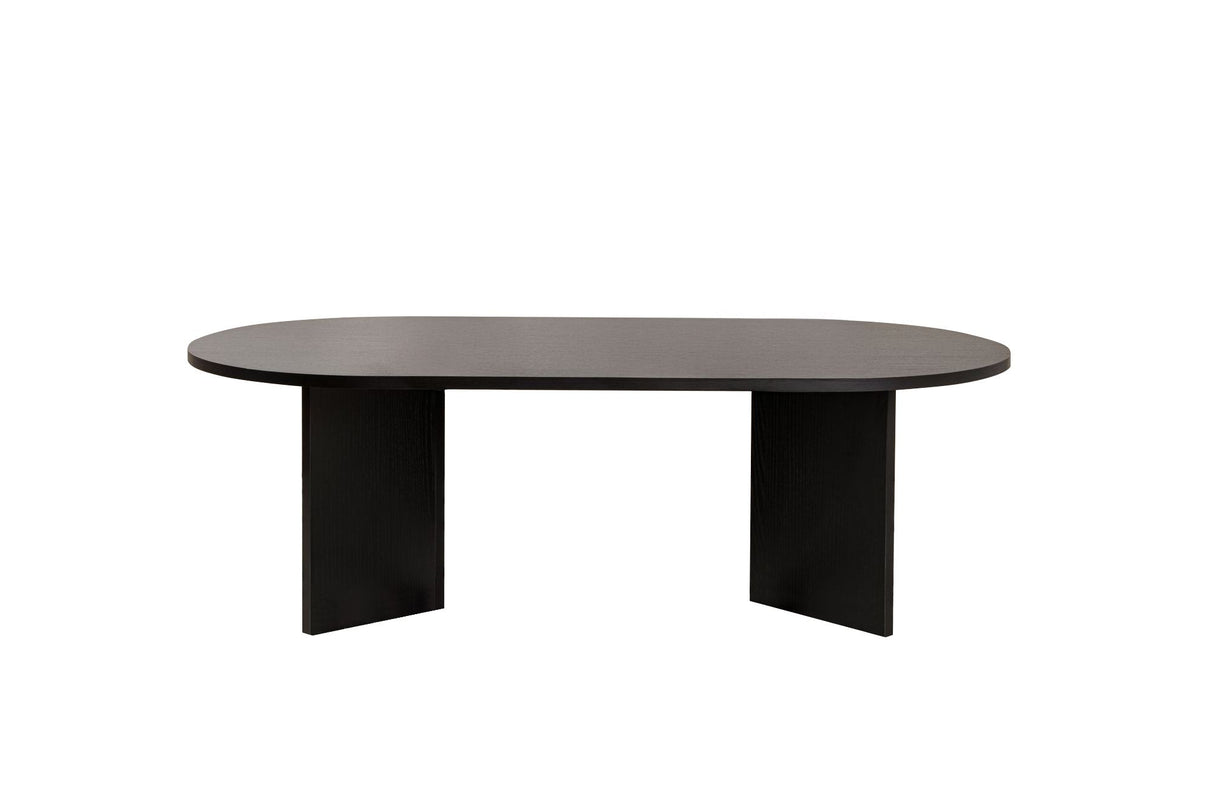Table basse ovale aspect bois noir Sabla - 119x60