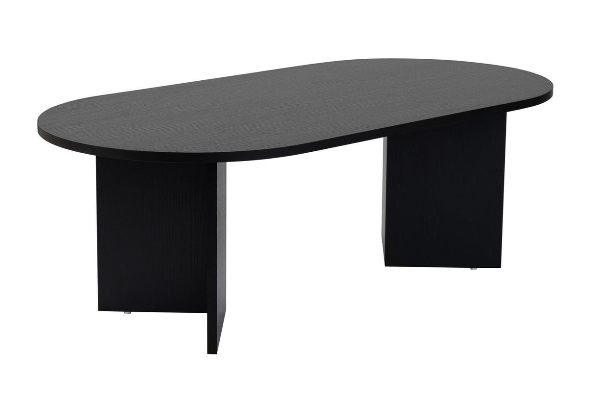 Table basse ovale aspect bois noir Sabla - 119x60