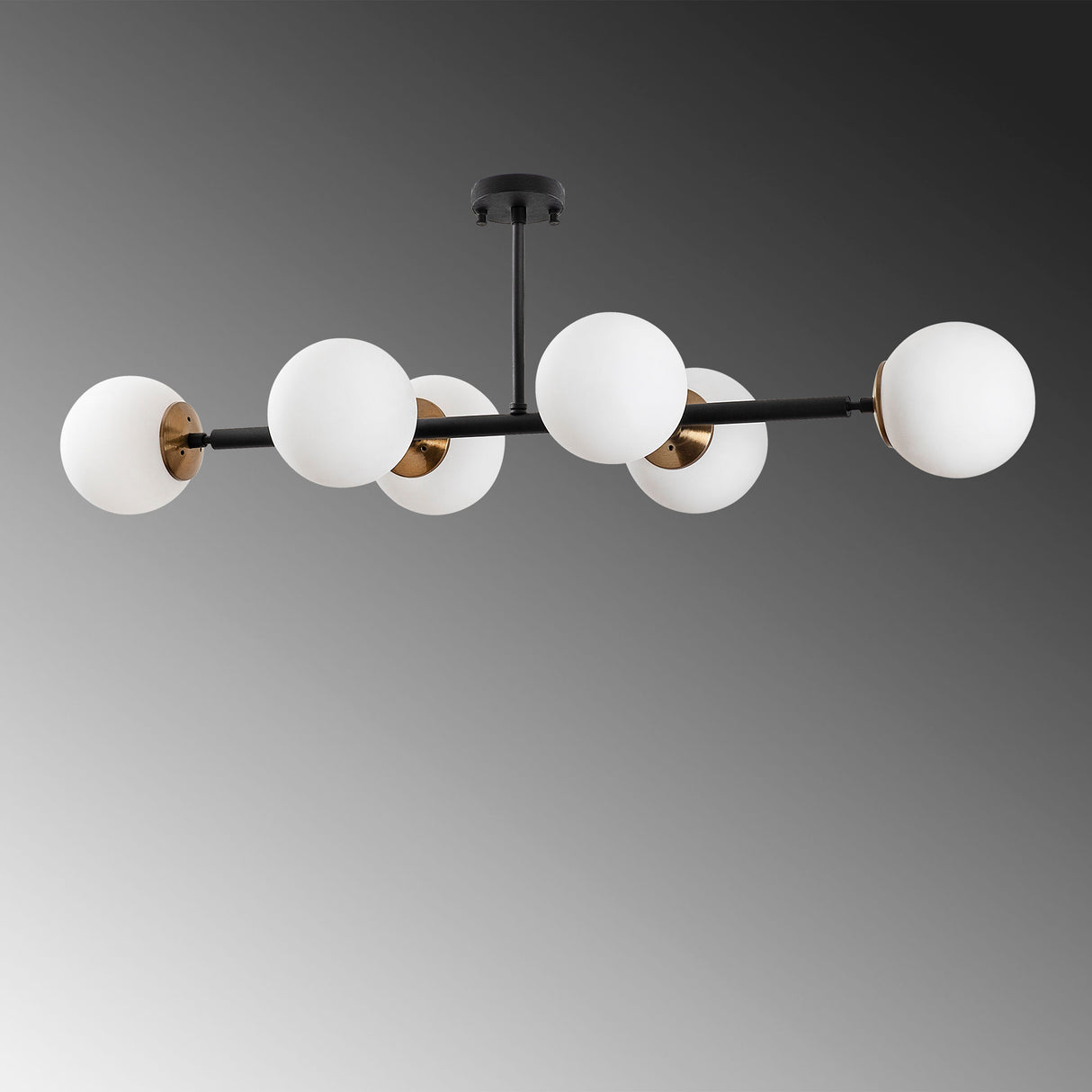 Suspension 6 lumières Crème Verre Radiance