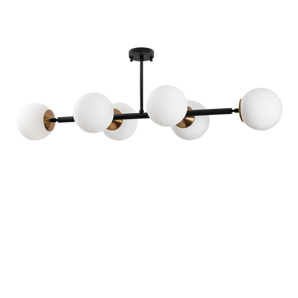Suspension 6 lumières Crème Verre Radiance