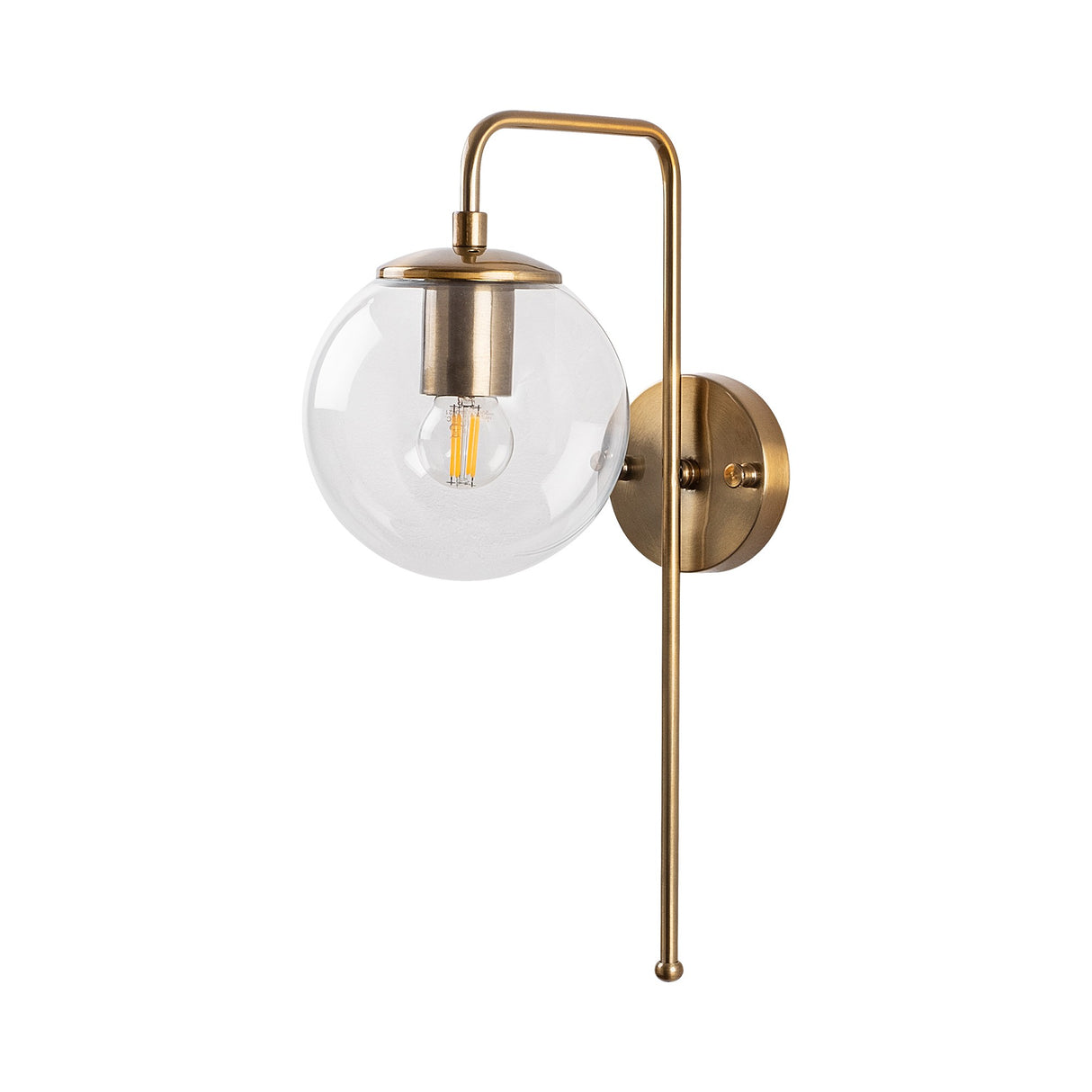 Applique 1 lumière en bronze avec verre clair Brim