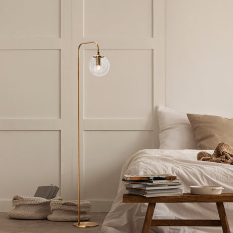 Lamp de sol en bronze avec verre clair Brim