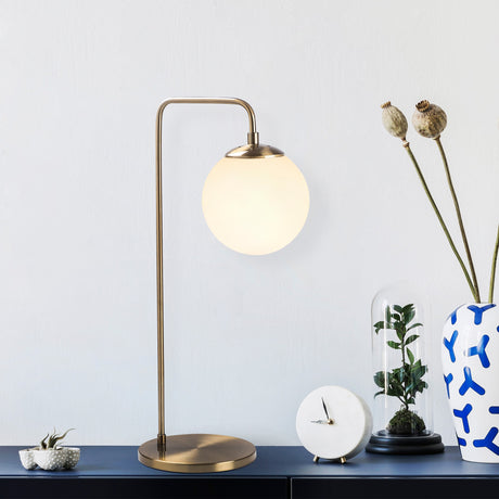 Lampe de table en verre couleur bronze Brim