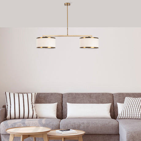 Suspension 2 lumières couleur bronze tissu Frost