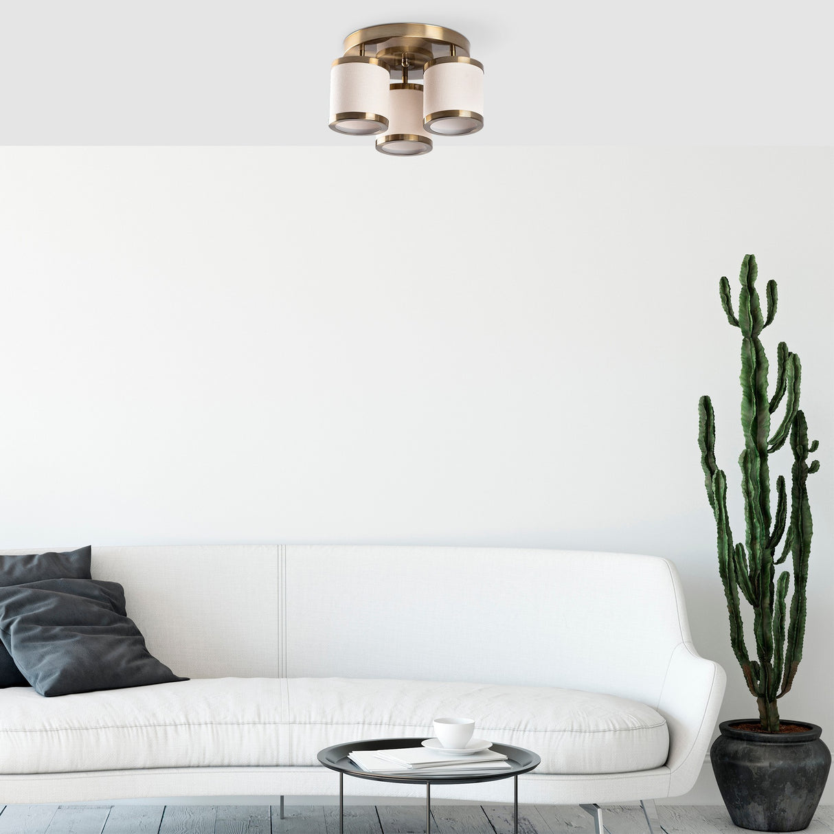 Lampe de plafond en tissu couleur bronze Frost