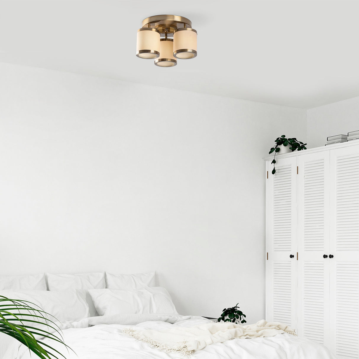 Lampe de plafond en tissu couleur bronze Frost