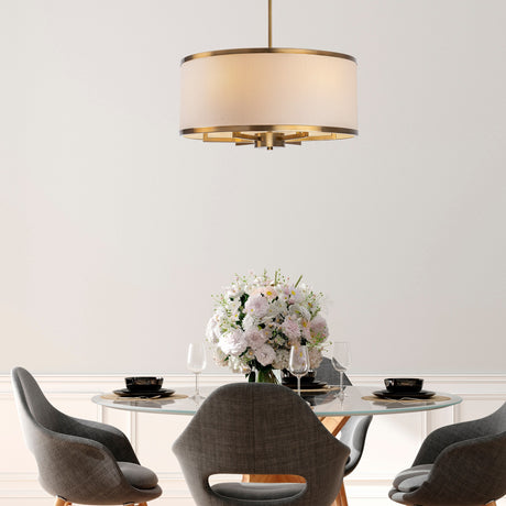 Suspension 1-lampe Couleur bronze Tissu Frost
